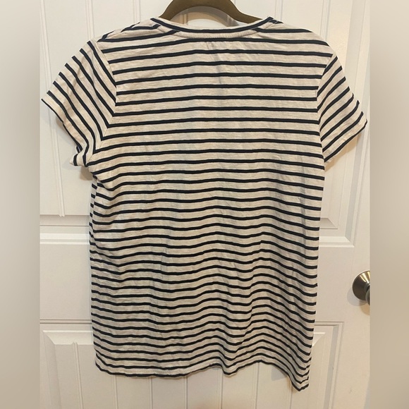 Halogen Striped short sleeve shirt with black bow detail - Picture 6 of 7
